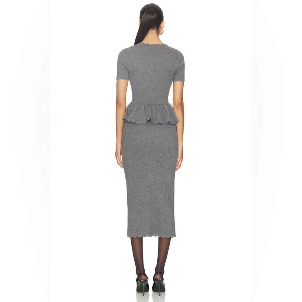 Self-Portrait Gray Peplum Midi Dress - Picture 6 of 14